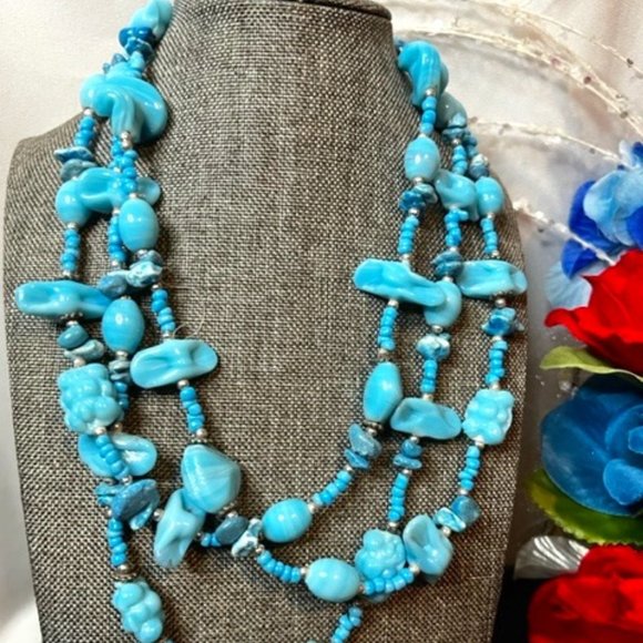 Turquois Beaded Necklace - Picture 1 of 5